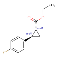 Chemical structure of rac-ethyl (1R,2R)-2-(4-fluorophenyl)cyclopropane-1-carboxylate - CSSB02133563657