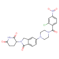 Chemical structure of 3-{5-[4-(2-chloro-4-nitrobenzoyl)piperazin-1-yl]-1-oxo-2,3-dihydro-1H-isoindol-2-yl}piperidine-2,6-dione - CSSB21531615219