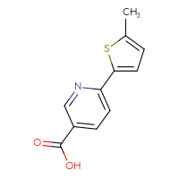 Chemical structure of 6-(5-methylthiophen-2-yl)pyridine-3-carboxylic acid - CSSB00010389705