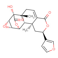 Chemical structure of (1S,2S,3S,5R,11R,12S,13S,15S)-5-(furan-3-yl)-12-hydroxy-3,11-dimethyl-6,14,16-trioxapentacyclo[10.3.2.0²,¹¹.0³,⁸.0¹³,¹⁵]heptadec-8-ene-7,17-dione - CSSB20538472819