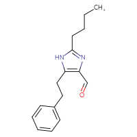 Chemical structure of 2-butyl-5-(2-phenylethyl)-1H-imidazole-4-carbaldehyde - CSSB21509665226