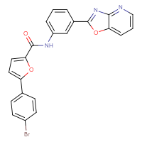 Chemical structure of 5-(4-bromophenyl)-N-(3-{[1,3]oxazolo[4,5-b]pyridin-2-yl}phenyl)furan-2-carboxamide - CSSB00121659613