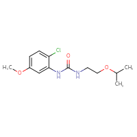 Chemical structure of 1-(2-chloro-5-methoxyphenyl)-3-[2-(propan-2-yloxy)ethyl]urea - CSSB02018920010