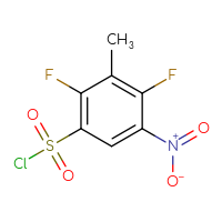 Chemical structure of 2,4-difluoro-3-methyl-5-nitrobenzene-1-sulfonyl chloride - CSSB02495365537