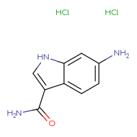 Chemical structure of 6-amino-1H-indole-3-carboxamide dihydrochloride - CSSB00000692865