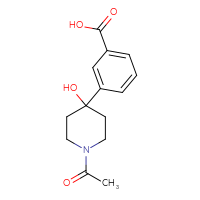 Chemical structure of 3-(1-acetyl-4-hydroxypiperidin-4-yl)benzoic acid - CSSB20577861414