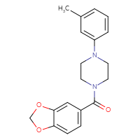 Chemical structure of 1-(2H-1,3-benzodioxole-5-carbonyl)-4-(3-methylphenyl)piperazine - CSSB00026882360