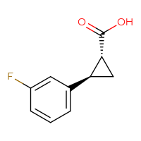 Chemical structure of (1R,2R)-2-(3-fluorophenyl)cyclopropane-1-carboxylic acid - CSSB00015409224