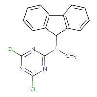 Chemical structure of 4,6-dichloro-N-(9H-fluoren-9-yl)-N-methyl-1,3,5-triazin-2-amine - CSSB21332152519