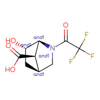 Chemical structure of rac-(1R,4R,6R,7S)-6-hydroxy-2-(2,2,2-trifluoroacetyl)-2-azabicyclo[2.2.1]heptane-7-carboxylic acid - CSSB20620688038