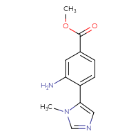 Chemical structure of methyl 3-amino-4-(1-methyl-1H-imidazol-5-yl)benzoate - CSSB03664449055