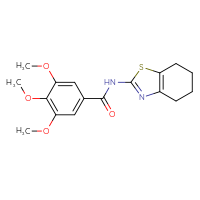 Chemical structure of 3,4,5-trimethoxy-N-(4,5,6,7-tetrahydro-1,3-benzothiazol-2-yl)benzamide - CSSB00027986844