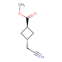 Chemical structure of methyl (1r,3r)-3-(cyanomethyl)cyclobutane-1-carboxylate - CSSB07117699119