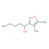 Chemical structure of 1-(4,5-dimethyl-1,2-oxazol-3-yl)pentan-1-ol - CSSB20998001039