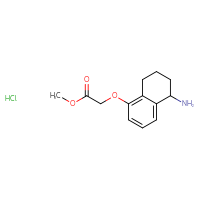 Chemical structure of methyl 2-[(5-amino-5,6,7,8-tetrahydronaphthalen-1-yl)oxy]acetate hydrochloride - CSSB21408707901