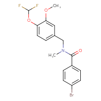 Chemical structure of 4-bromo-N-{[4-(difluoromethoxy)-3-methoxyphenyl]methyl}-N-methylbenzamide - CSSB00326896236