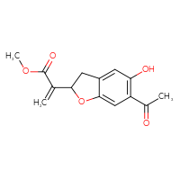 Chemical structure of methyl 2-(6-acetyl-5-hydroxy-2,3-dihydro-1-benzofuran-2-yl)prop-2-enoate - CSSB00020676803