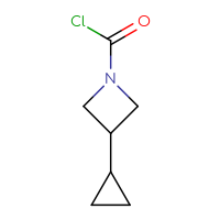 Chemical structure of 3-cyclopropylazetidine-1-carbonyl chloride - CSSB00120151350