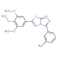 Chemical structure of 3-(3-methylphenyl)-6-(3,4,5-trimethoxyphenyl)-[1,2,4]triazolo[3,4-b][1,3,4]thiadiazole - CSSB00121633070