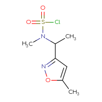 Chemical structure of N-methyl-N-[1-(5-methyl-1,2-oxazol-3-yl)ethyl]sulfamoyl chloride - CSSB06767965698