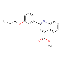 Chemical structure of methyl 2-(3-propoxyphenyl)quinoline-4-carboxylate - CSSB00121665778