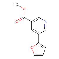 Chemical structure of methyl 5-(furan-2-yl)pyridine-3-carboxylate - CSSB00010176349