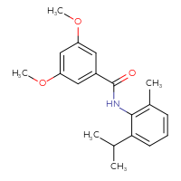 Chemical structure of 3,5-dimethoxy-N-[2-methyl-6-(propan-2-yl)phenyl]benzamide - CSSB00046186110