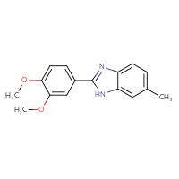Chemical structure of 2-(3,4-dimethoxyphenyl)-6-methyl-1H-1,3-benzodiazole - CSSB00031819407