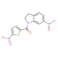 Chemical structure of 6-nitro-1-(5-nitrothiophene-2-carbonyl)-2,3-dihydro-1H-indole - CSSB00015204263