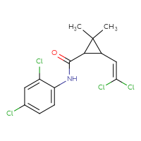 Chemical structure of 3-(2,2-dichloroethenyl)-N-(2,4-dichlorophenyl)-2,2-dimethylcyclopropane-1-carboxamide - CSSB00121712417