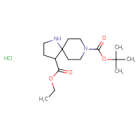 Chemical structure of 8-tert-butyl 4-ethyl 1,8-diazaspiro[4.5]decane-4,8-dicarboxylate hydrochloride - CSSB03437231748