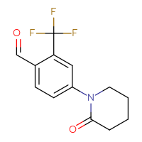 Chemical structure of 4-(2-oxopiperidin-1-yl)-2-(trifluoromethyl)benzaldehyde - CSSB00020651498