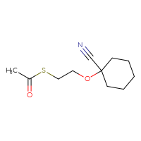 Chemical structure of 1-[2-(acetylsulfanyl)ethoxy]cyclohexane-1-carbonitrile - CSSB14948341127
