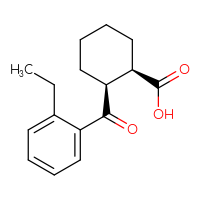 Chemical structure of (1R,2S)-2-(2-ethylbenzoyl)cyclohexane-1-carboxylic acid - CSSB00025753511