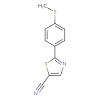 Chemical structure of 2-[4-(methylsulfanyl)phenyl]-1,3-thiazole-5-carbonitrile - CSSB06592318553