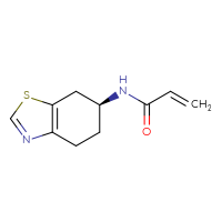 Chemical structure of N-[(6S)-4,5,6,7-tetrahydro-1,3-benzothiazol-6-yl]prop-2-enamide - CSSB00103288463