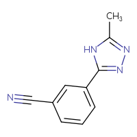 Chemical structure of 3-(5-methyl-4H-1,2,4-triazol-3-yl)benzonitrile - CSSB00102558306