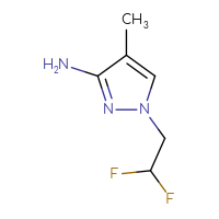 Chemical structure of 1-(2,2-difluoroethyl)-4-methyl-1H-pyrazol-3-amine - CSSB00011976407