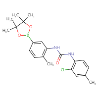 Chemical structure of 3-(2-chloro-4-methylphenyl)-1-[2-methyl-5-(4,4,5,5-tetramethyl-1,3,2-dioxaborolan-2-yl)phenyl]urea - CSSB21332089833