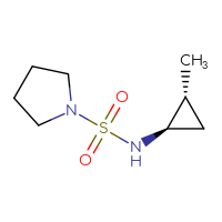 Chemical structure of N-[(1R,2R)-2-methylcyclopropyl]pyrrolidine-1-sulfonamide - CSMB00015346714