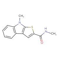 Chemical structure of N,8-dimethyl-8H-thieno[2,3-b]indole-2-carboxamide - CSSB00103396989