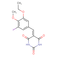Chemical structure of 5-[(3-ethoxy-5-iodo-4-methoxyphenyl)methylidene]-1,3-diazinane-2,4,6-trione - CSSB00121682308