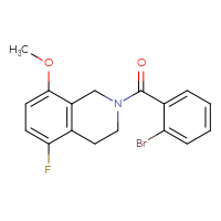 Chemical structure of 2-(2-bromobenzoyl)-5-fluoro-8-methoxy-1,2,3,4-tetrahydroisoquinoline - CSSB03113188393