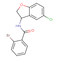 Chemical structure of 2-bromo-N-(5-chloro-2,3-dihydro-1-benzofuran-3-yl)benzamide - CSSB02043316578