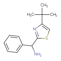 Chemical structure of 1-(4-tert-butyl-1,3-thiazol-2-yl)-1-phenylmethanamine - CSSB00000750136