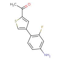 Chemical structure of 1-[4-(4-amino-2-fluorophenyl)thiophen-2-yl]ethan-1-one - CSSB06591030462