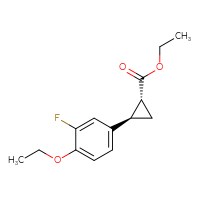 Chemical structure of ethyl (1R,2R)-2-(4-ethoxy-3-fluorophenyl)cyclopropane-1-carboxylate - CSSB00121570916