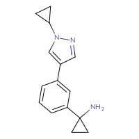 Chemical structure of 1-[3-(1-cyclopropyl-1H-pyrazol-4-yl)phenyl]cyclopropan-1-amine - CSSB06594807742