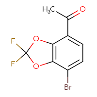 Chemical structure of 1-(7-bromo-2,2-difluoro-2H-1,3-benzodioxol-4-yl)ethan-1-one - CSSB21103687553