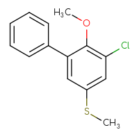 Chemical structure of 3-chloro-2-methoxy-5-(methylsulfanyl)-1,1'-biphenyl - CSSB21103684033